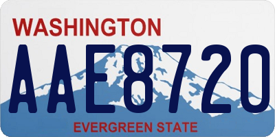 WA license plate AAE8720