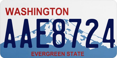 WA license plate AAE8724