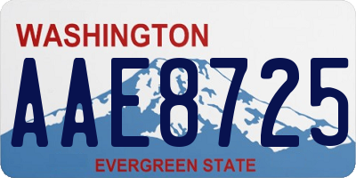 WA license plate AAE8725
