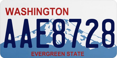 WA license plate AAE8728