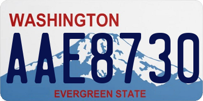 WA license plate AAE8730