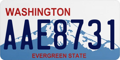 WA license plate AAE8731