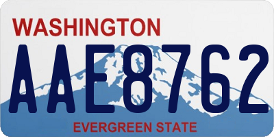 WA license plate AAE8762