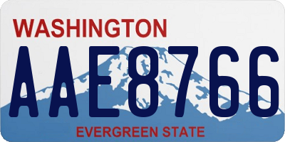 WA license plate AAE8766