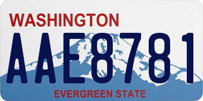 WA license plate AAE8781