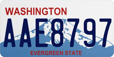 WA license plate AAE8797