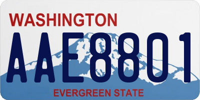 WA license plate AAE8801