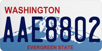 WA license plate AAE8802