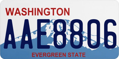WA license plate AAE8806