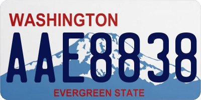 WA license plate AAE8838