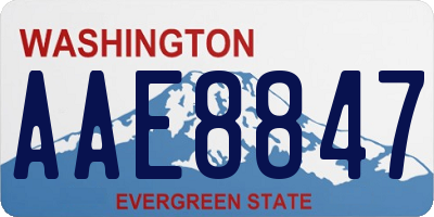 WA license plate AAE8847