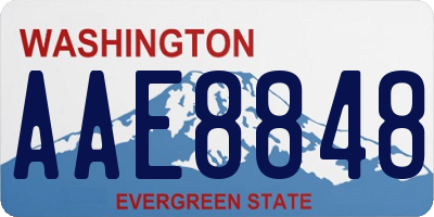 WA license plate AAE8848