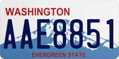 WA license plate AAE8851