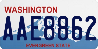WA license plate AAE8862