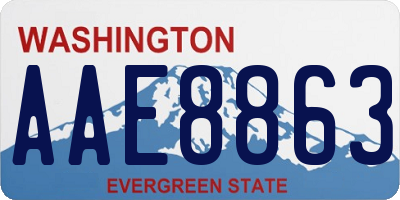 WA license plate AAE8863