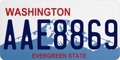 WA license plate AAE8869
