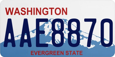 WA license plate AAE8870