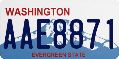 WA license plate AAE8871
