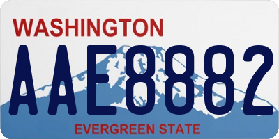 WA license plate AAE8882