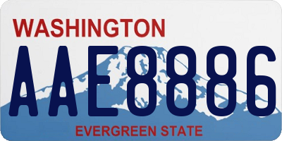 WA license plate AAE8886