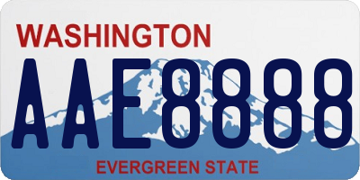 WA license plate AAE8888