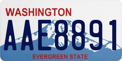 WA license plate AAE8891