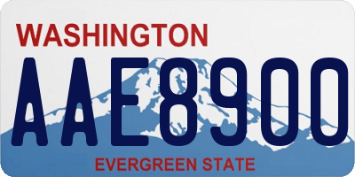 WA license plate AAE8900