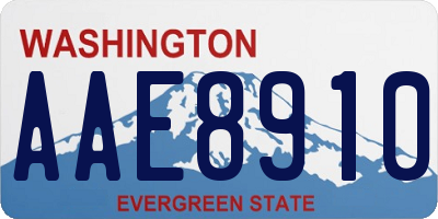 WA license plate AAE8910