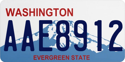 WA license plate AAE8912