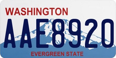 WA license plate AAE8920