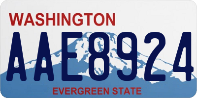 WA license plate AAE8924