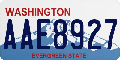 WA license plate AAE8927