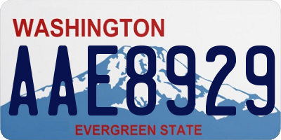 WA license plate AAE8929