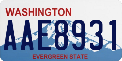 WA license plate AAE8931