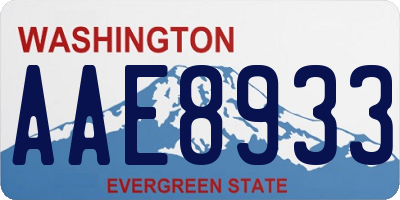 WA license plate AAE8933