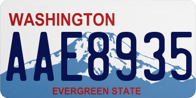 WA license plate AAE8935