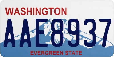 WA license plate AAE8937