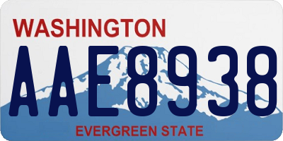 WA license plate AAE8938