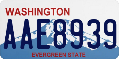 WA license plate AAE8939