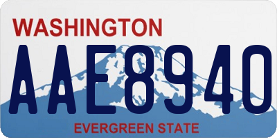 WA license plate AAE8940