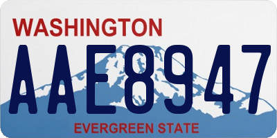WA license plate AAE8947