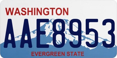 WA license plate AAE8953