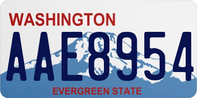 WA license plate AAE8954