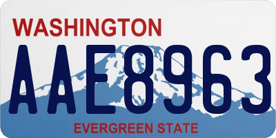 WA license plate AAE8963