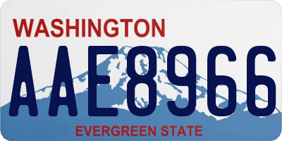 WA license plate AAE8966