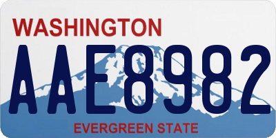 WA license plate AAE8982