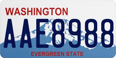 WA license plate AAE8988