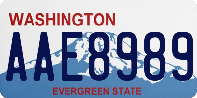 WA license plate AAE8989