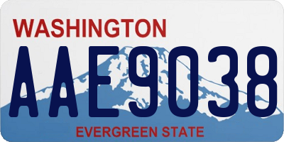 WA license plate AAE9038