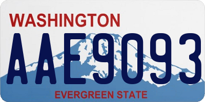 WA license plate AAE9093